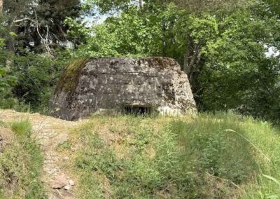 Voyage entre amis en Alsace : Bunker allemand situé au milieu de la végétation au Collet du linge (Mémorial du Linge à Orbey dans le Haut Rhin)