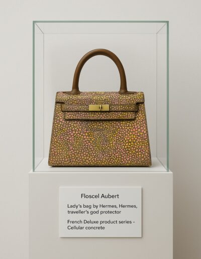 Lancement de produit à Los Angeles : "Sac de voyage" de la série "Les produits de luxe français), par l'artiste Floscel AUBERT