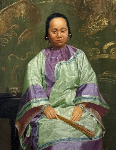 Voyage exclusif entre amis en Californie : peinture sans titre "Femme chinoise assise" (1901) par l’artiste américaine Alberta Binford McCloskey. Musée Bowers.