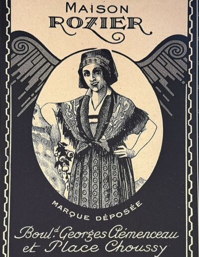 Voyage sur mesure en Auvergne : Étiquette marque À l'Auvergnate, Maison Rozier, La Bourboule.